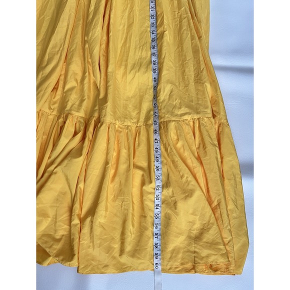 TOV Los Angeles Yellow Maxi Dress Flare Flowy Vibrant Size 44 XL Summer Resort - Picture 11 of 11